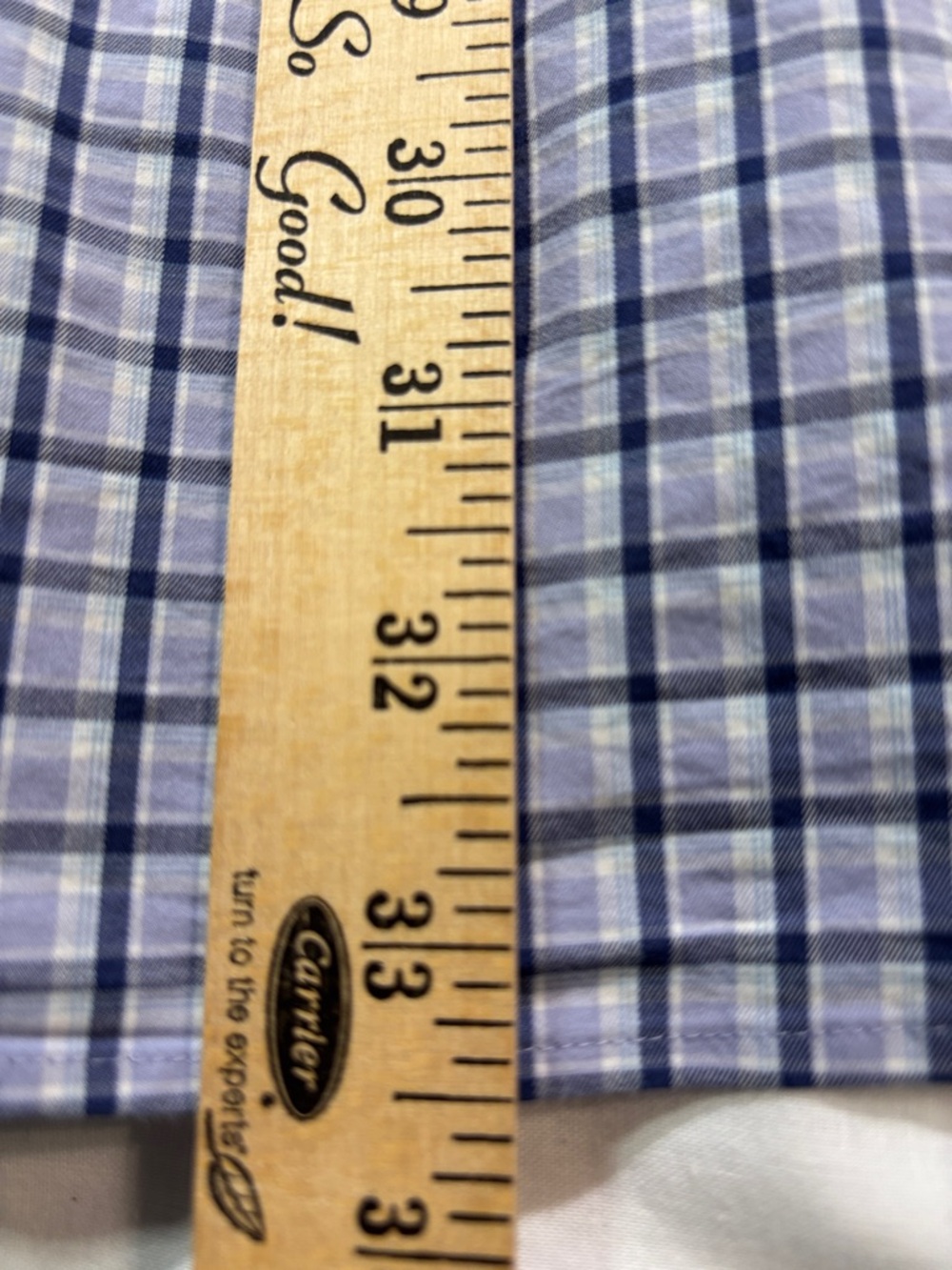 Peter Millar Crown Comfort Button-Down Shirt Purple and White Plaid Cotton Blend - Picture 7 of 7
